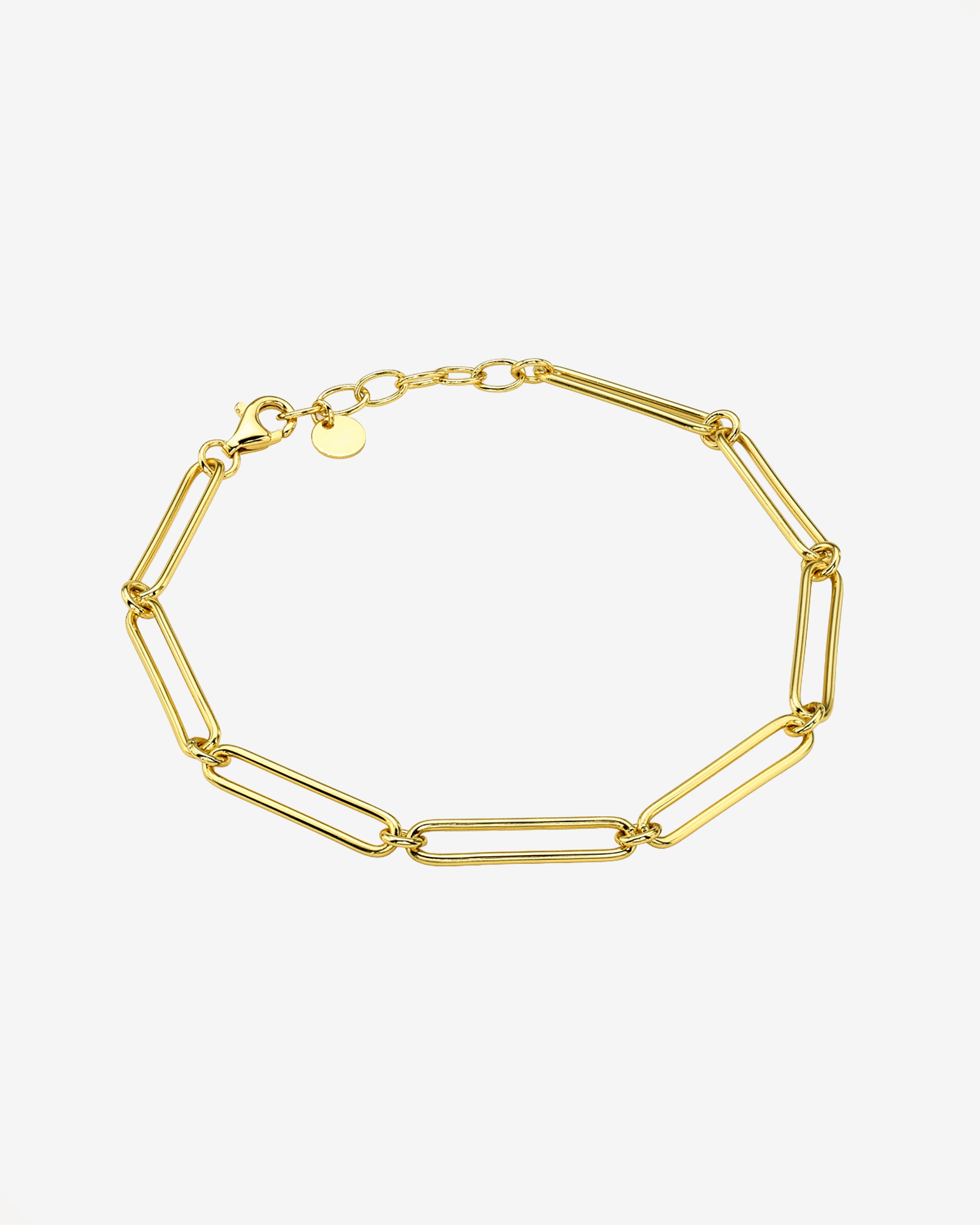 Elongated Paper Clip Chain Bracelet Vermeil Zoe Lev Jewelry