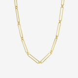 Elongated Paper Clip Chain Necklace Vermeil Zoe Lev Jewelry