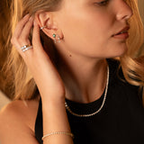 Lab Diamond Triple 3 Prong Pear Drop Stud Studs Zoe Lev Jewelry