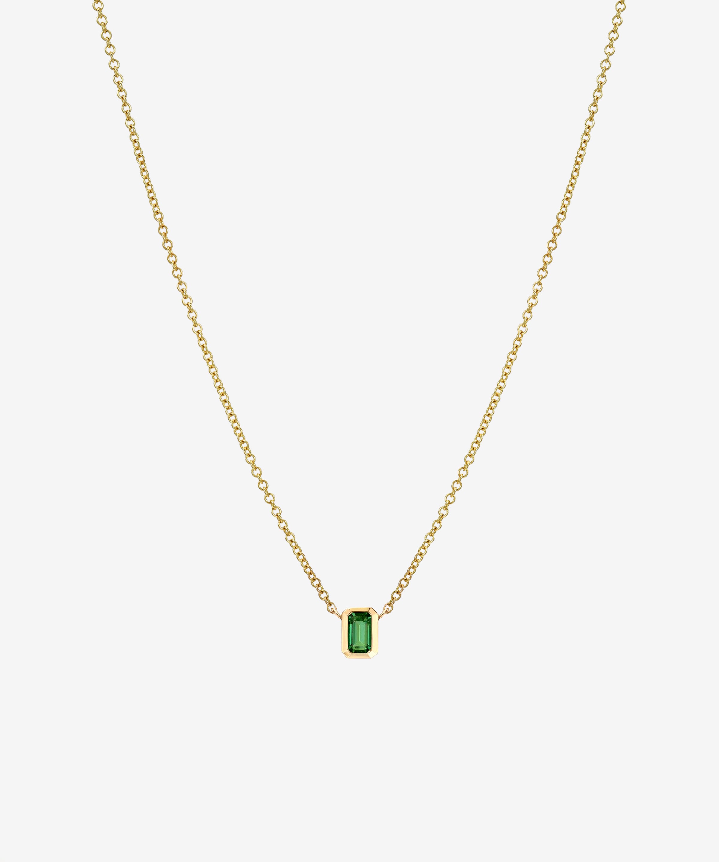 Emerald Cut Emerald Necklace Zoe Lev Jewelry