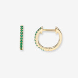 Emerald Huggie Earrings Hoops & Huggies Zoe Lev Jewelry