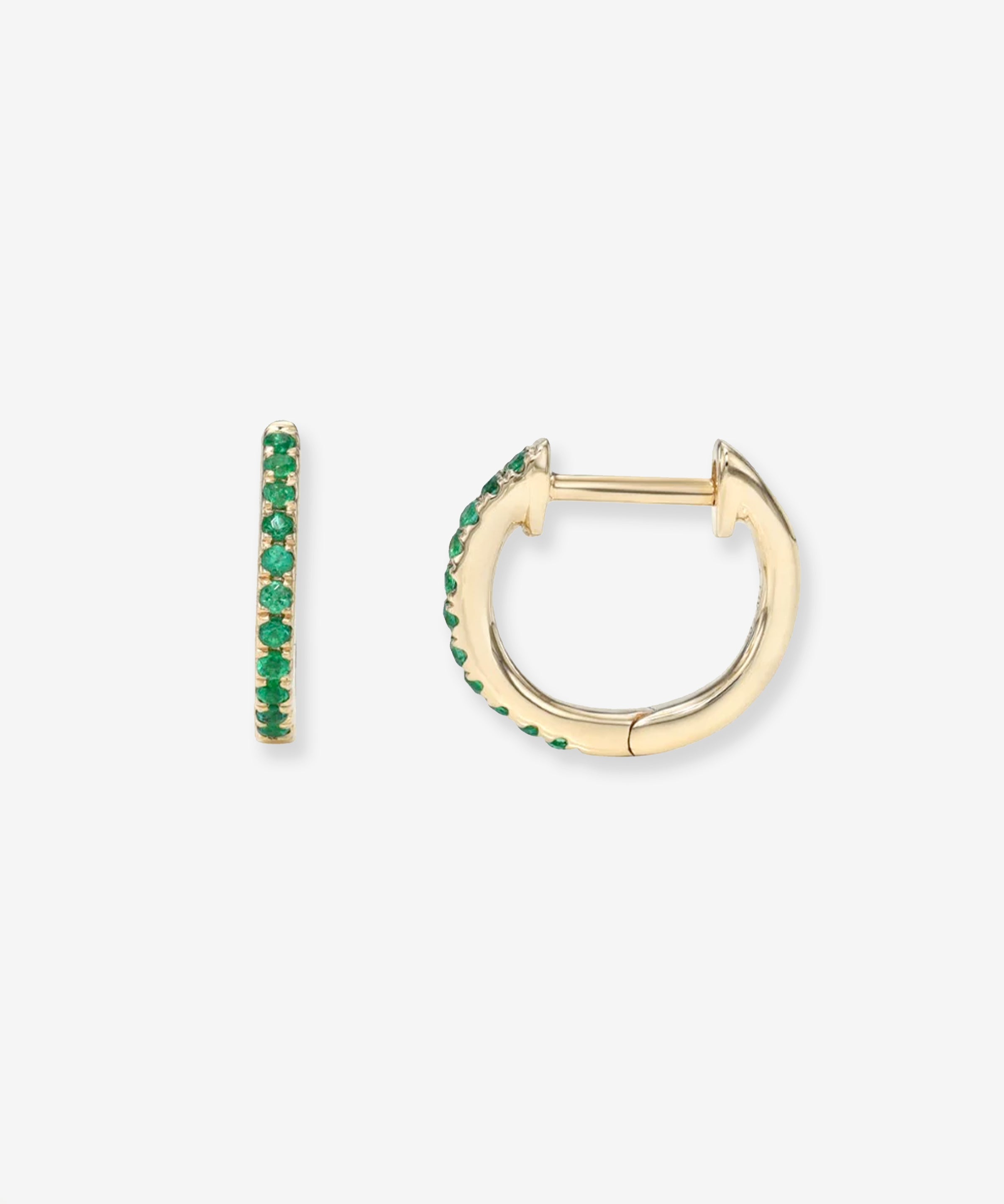 Emerald Huggie Earrings Hoops & Huggies Zoe Lev Jewelry