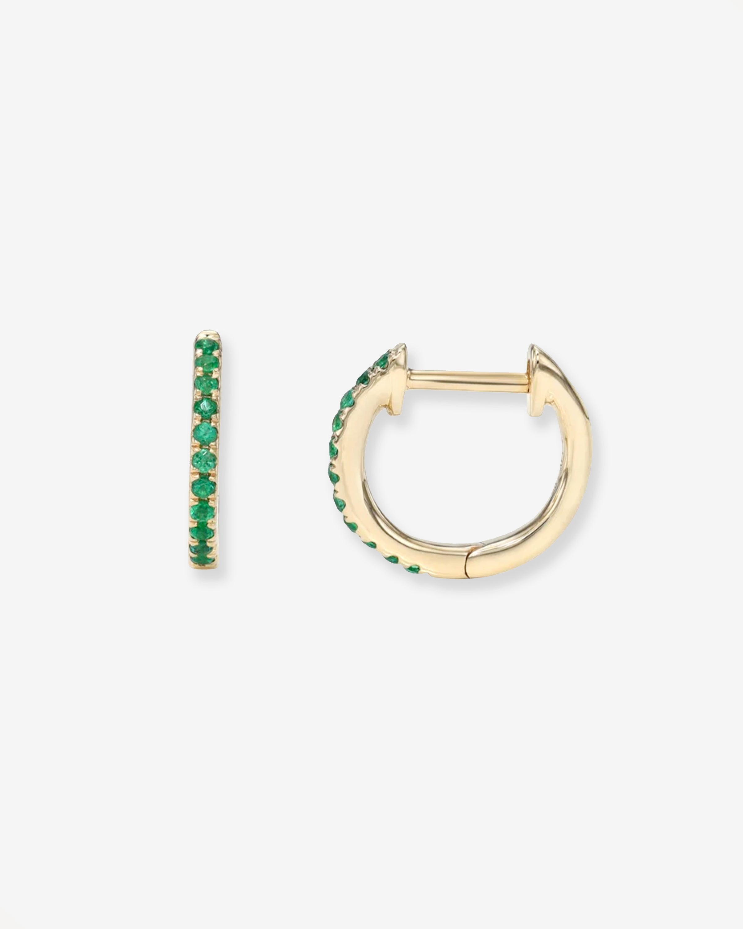 Emerald Huggie Earrings Hoops & Huggies Zoe Lev Jewelry