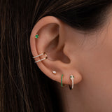 Emerald Huggie Set Bundles Zoe Lev Jewelry