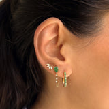 Emerald Oval Hoop Earrings SAMPLE SALE Zoe Lev Jewelry