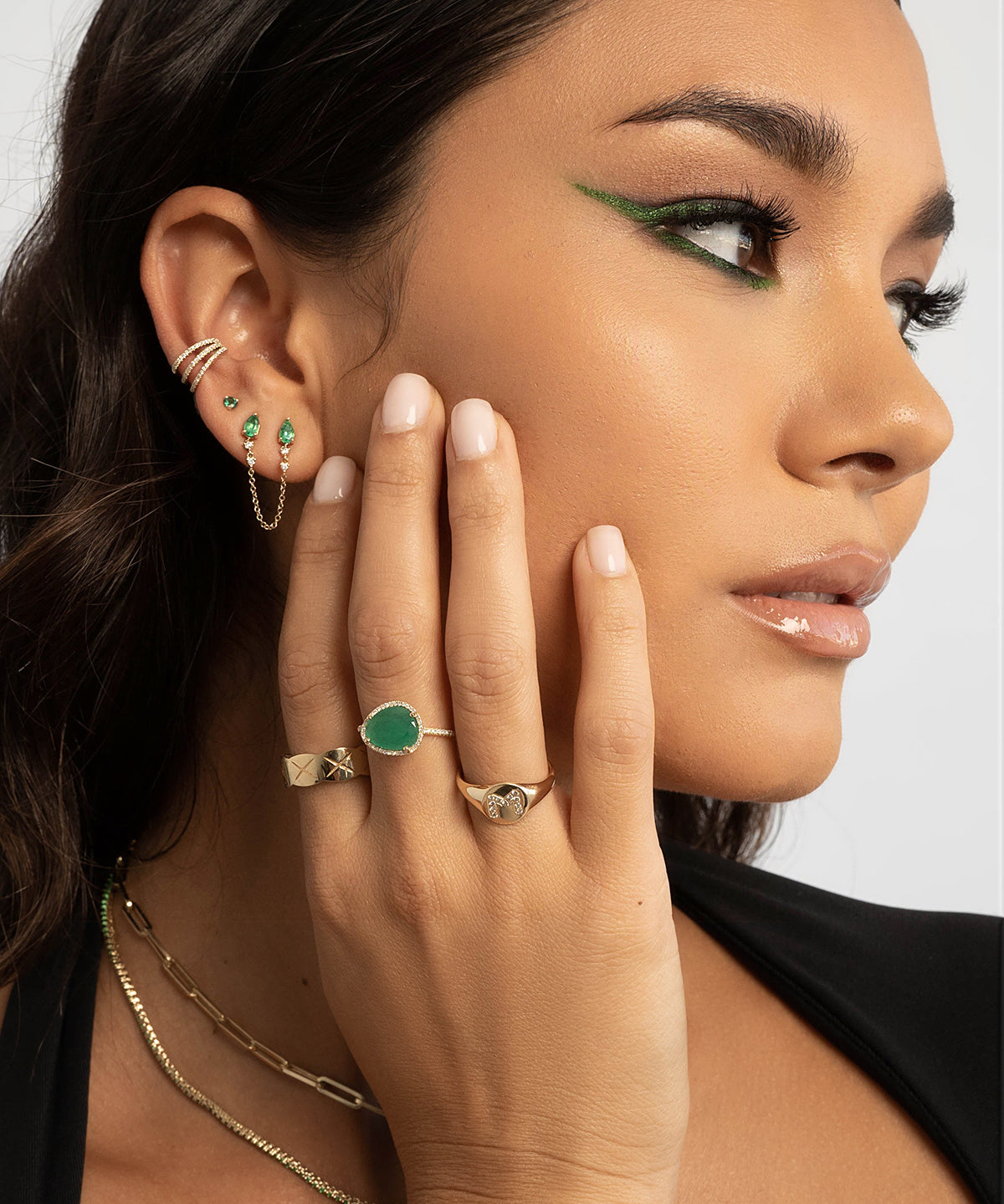 Diamond Emerald Ring Zoe Lev Jewelry