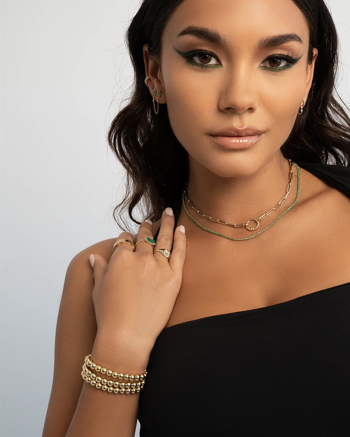 3 Prong Emerald Tennis Necklace Zoe Lev Jewelry