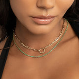 3 Prong Emerald Tennis Necklace Zoe Lev Jewelry