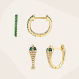 Emerald Huggie Set Bundles Zoe Lev Jewelry