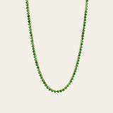 3 Prong Emerald Tennis Necklace Zoe Lev Jewelry