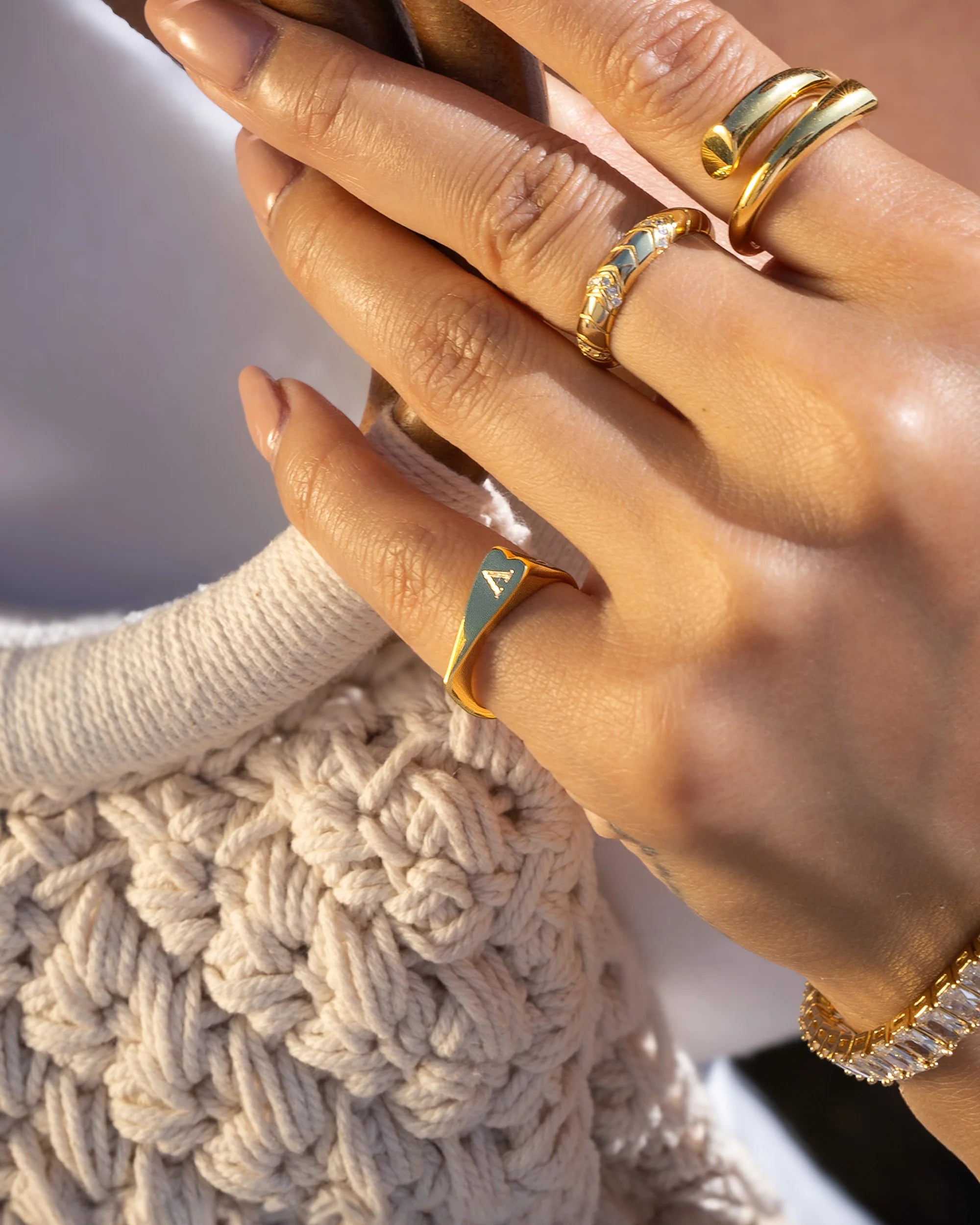 Signet Heart Ring Vermeil Zoe Lev Jewelry