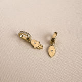 14K Gold Heirloom Charm with Diamond Evil Eye SAMPLE SALE Zoe Lev Jewelry