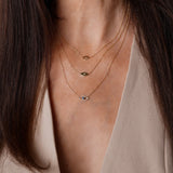 Diamond & Sapphire Evil Eye Necklace Zoe Lev Jewelry