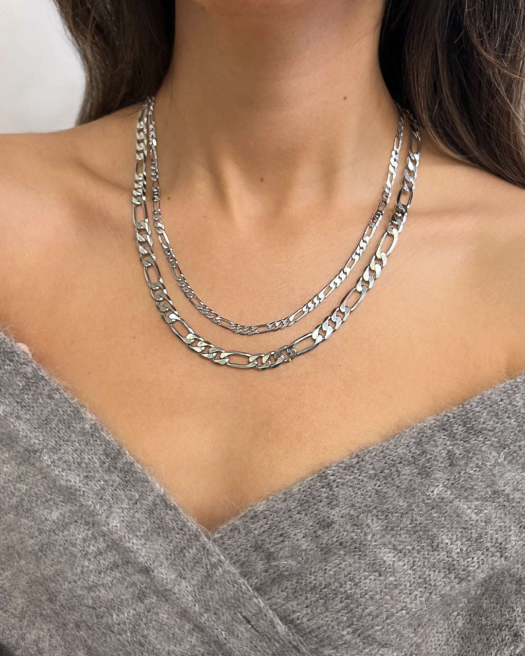 Sterling Silver Extra Large Figaro Chain Necklace