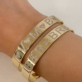 Diamond ID Cuff Bracelet Personalized Zoe Lev Jewelry