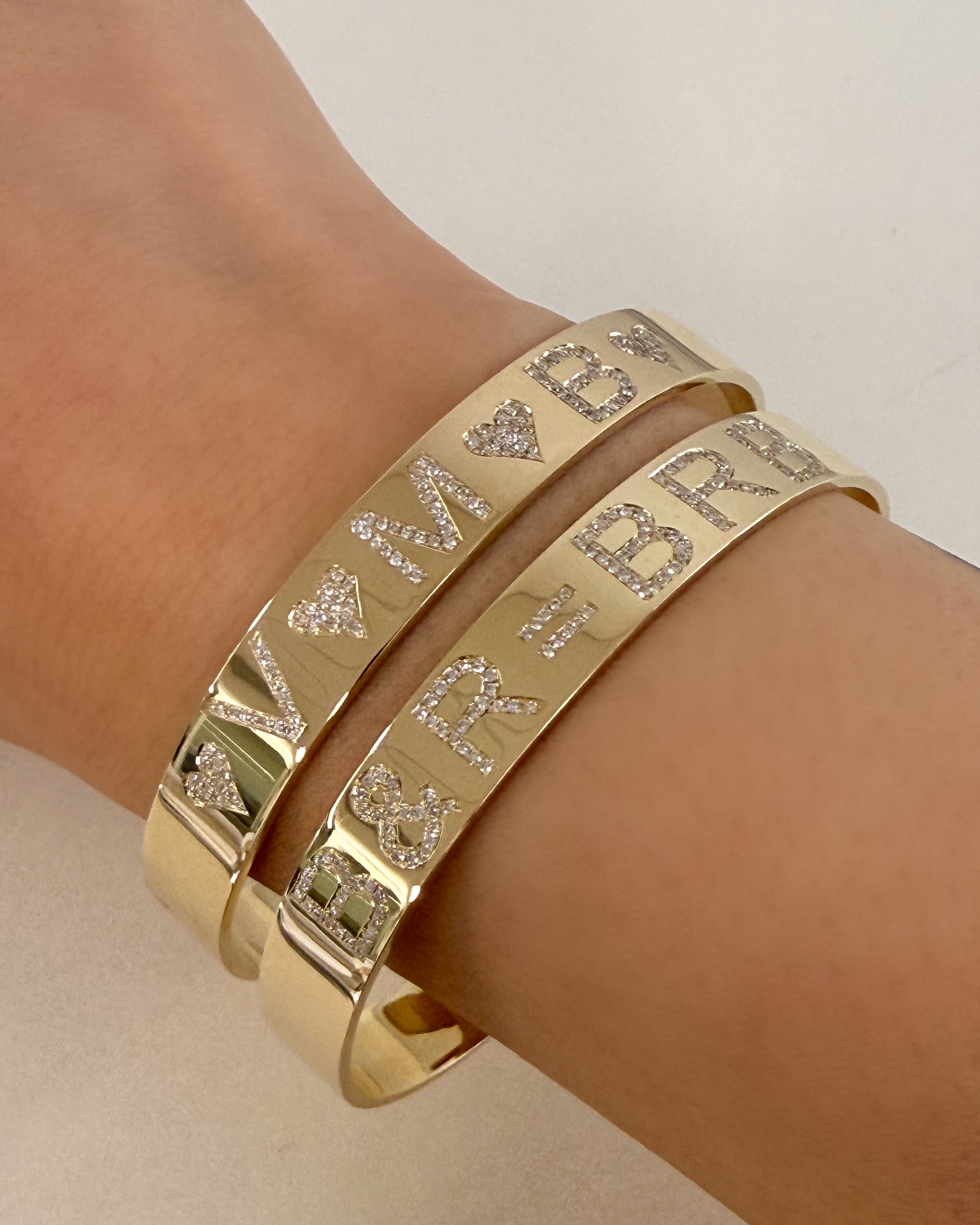 Diamond ID Cuff Bracelet Personalized Zoe Lev Jewelry