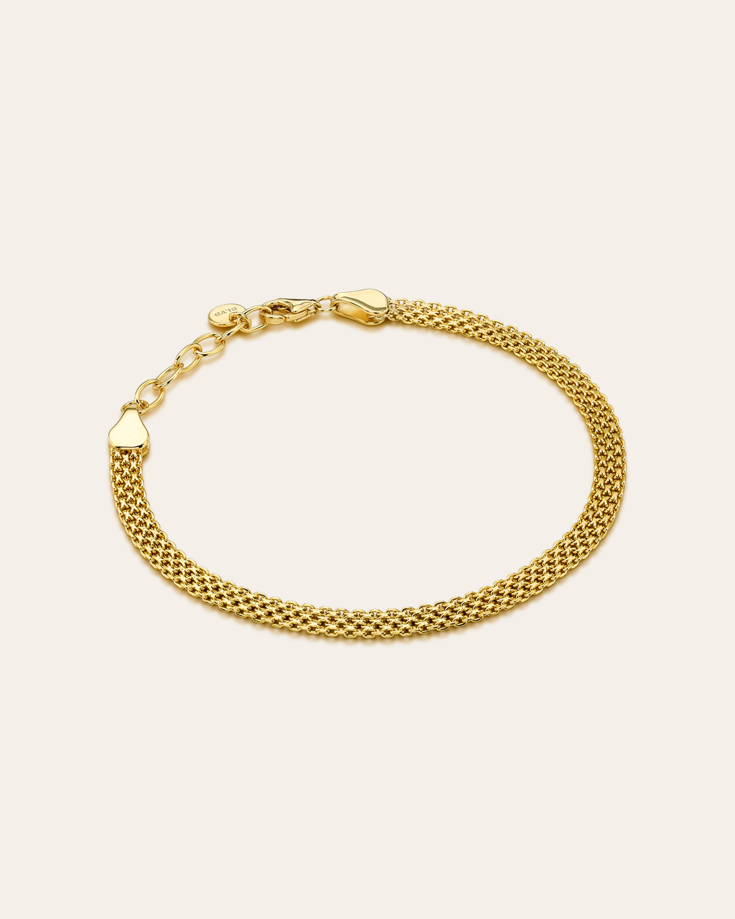 Flat Mesh Chain Bracelet Vermeil Zoe Lev Jewelry