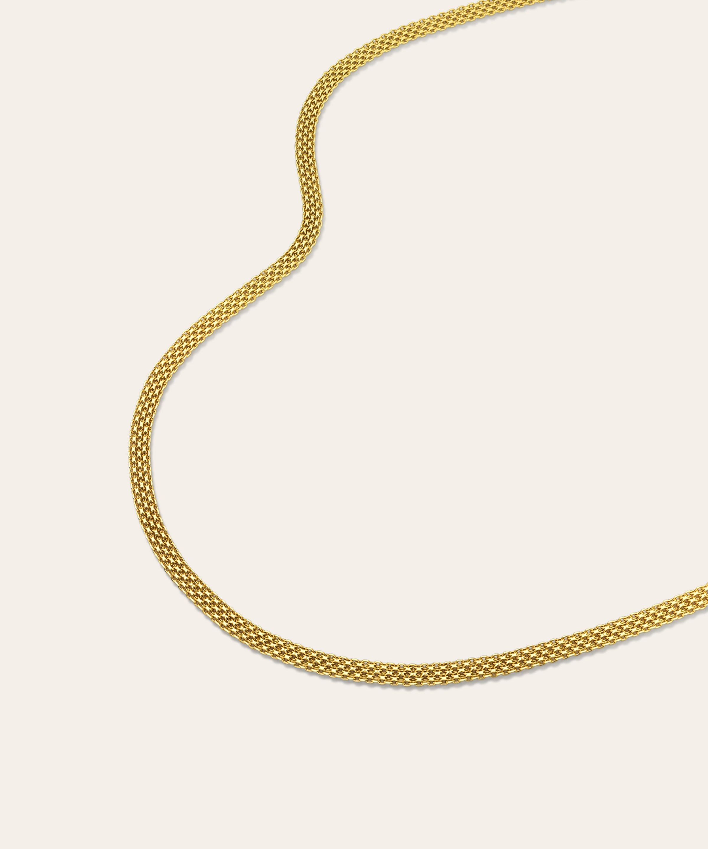 Flat Mesh Chain Necklace Vermeil Zoe Lev Jewelry