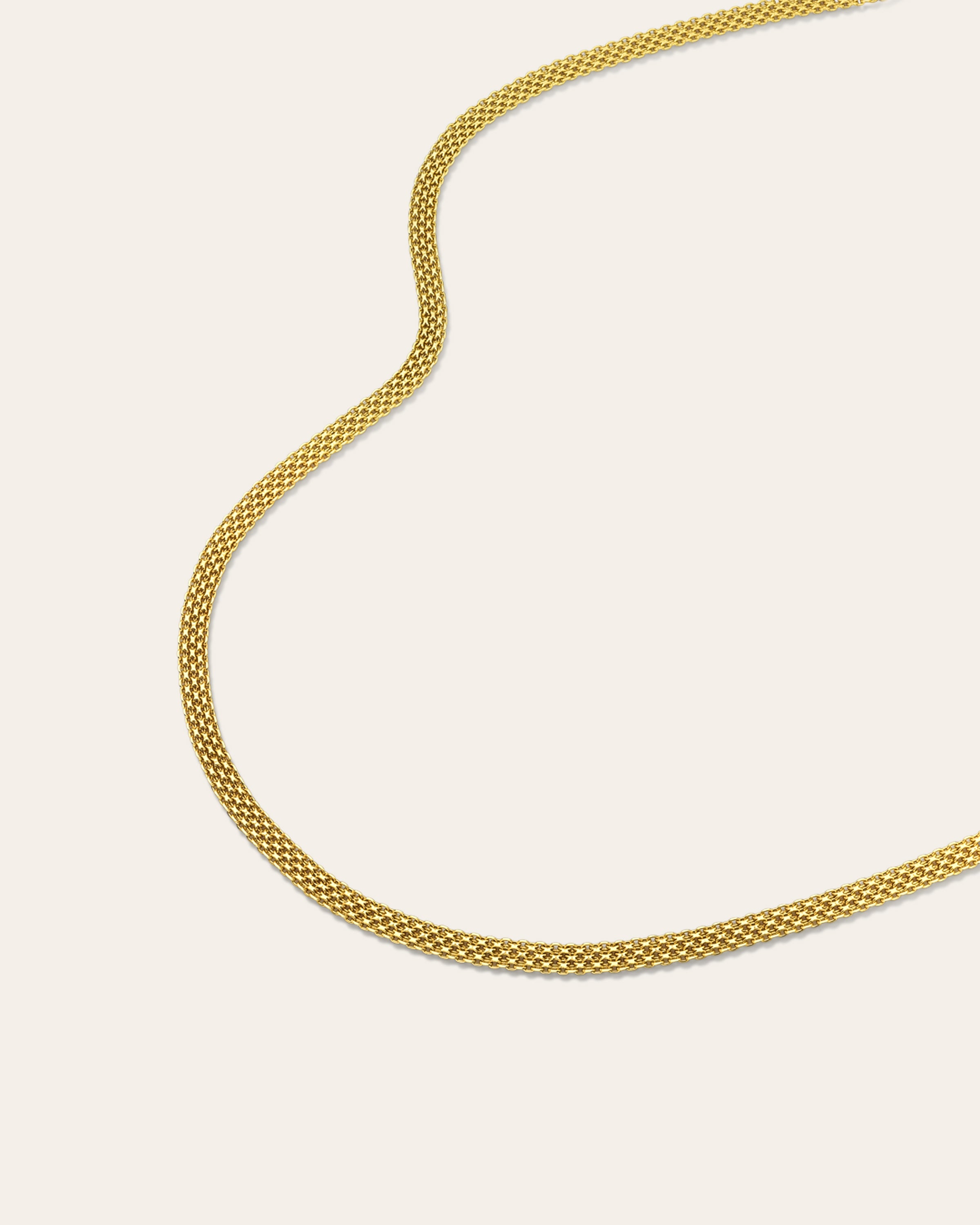 Flat Mesh Chain Necklace Vermeil Zoe Lev Jewelry