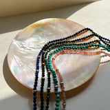 14K Gold Pink Rhodochrosite Segment Bead Necklace Zoe Lev Jewelry