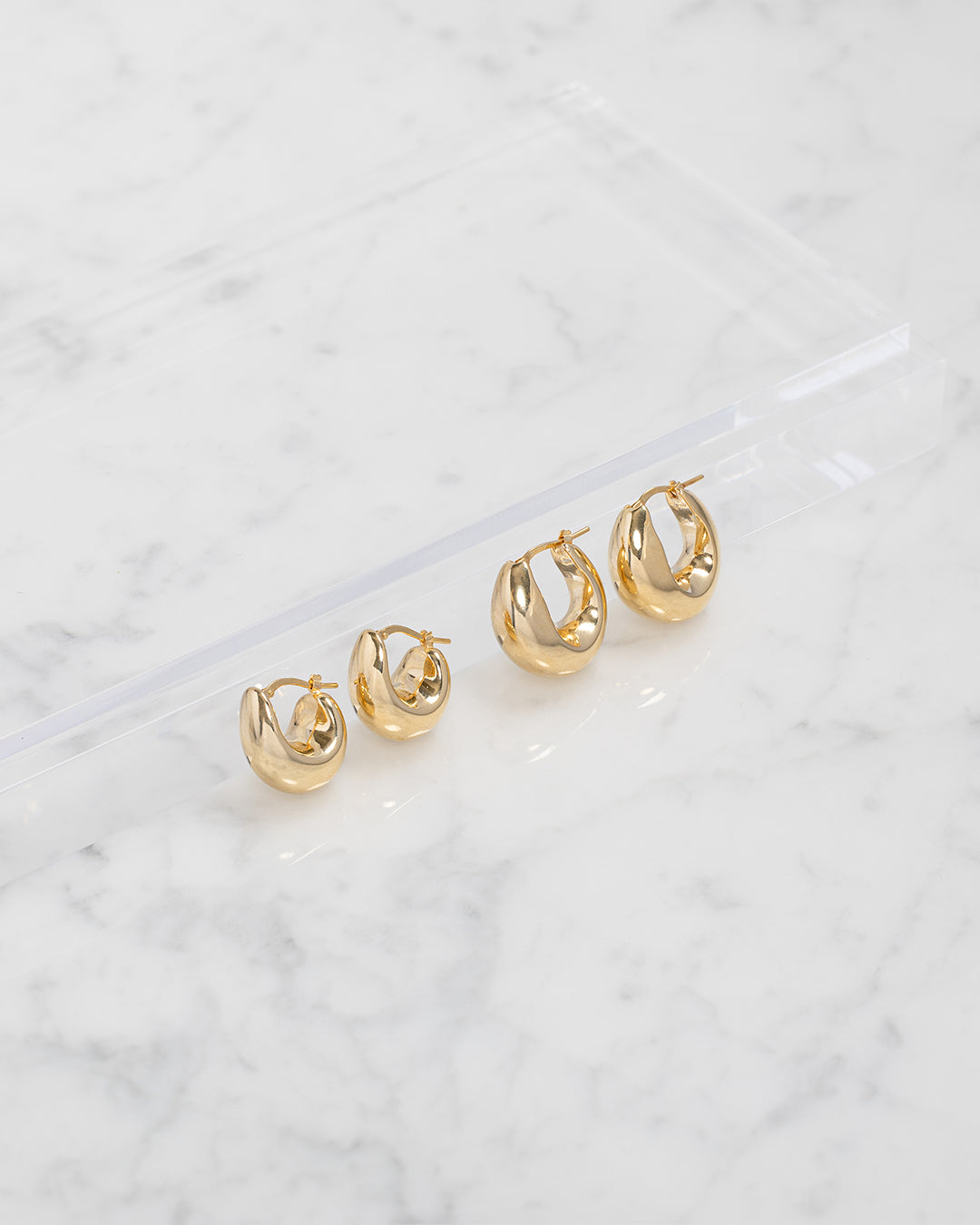 14k Gold Large Bubble Hoops