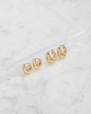 14k Gold Small Bubble Hoops