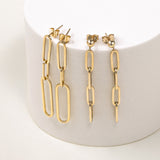 14K Gold Paper Clip Chain Stud Earrings Studs Zoe Lev Jewelry