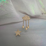 Diamond Pave Cloud and Star Stud Earrings SAMPLE SALE Zoe Lev Jewelry