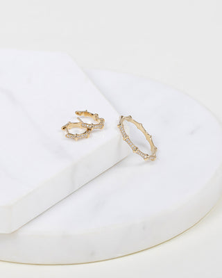 Diamond Segment Bamboo Ring