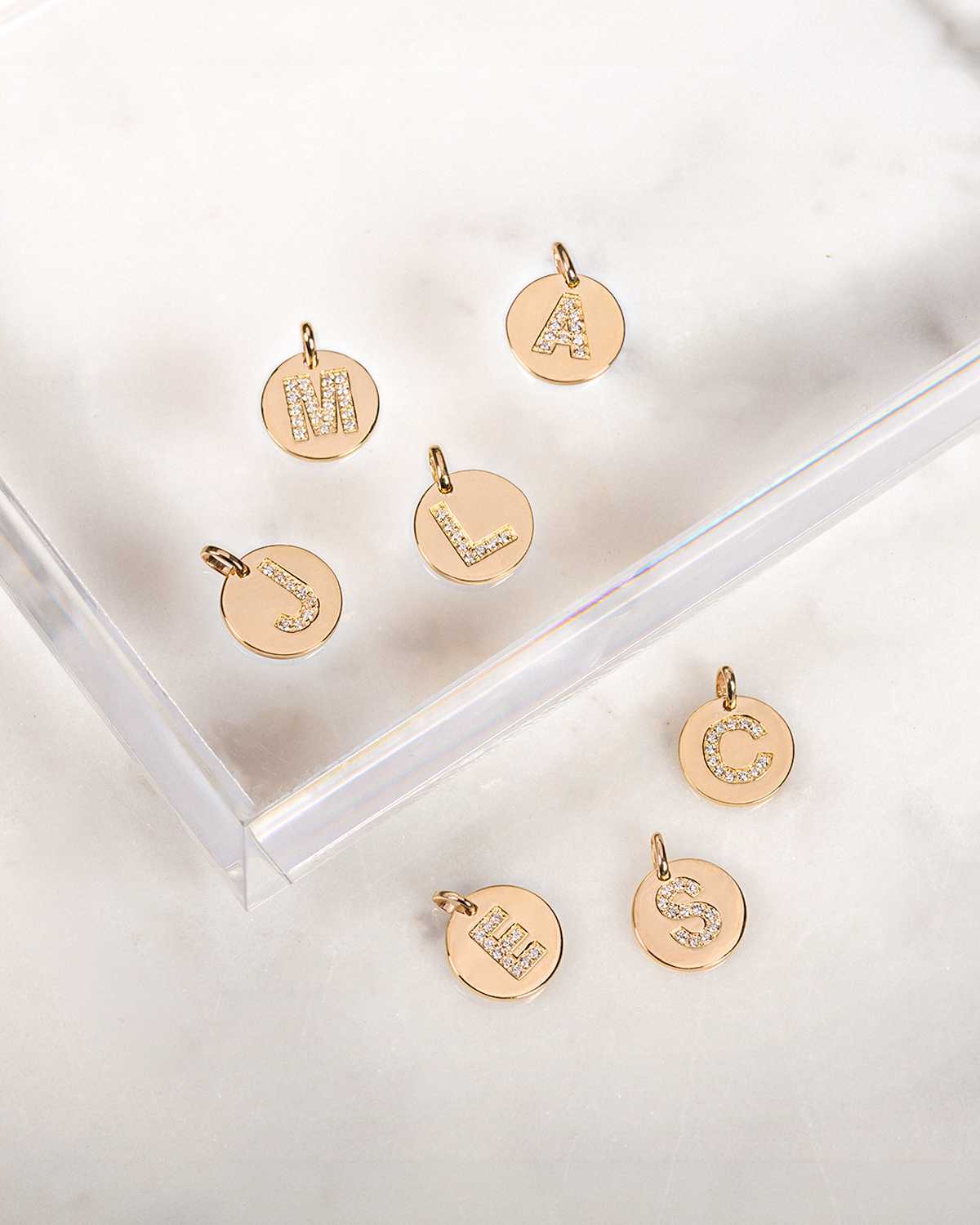 Diamond Initial Small Disc Pendant Personalized Zoe Lev Jewelry