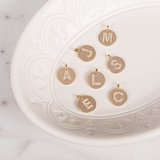 Diamond Initial Small Disc Pendant Personalized Zoe Lev Jewelry