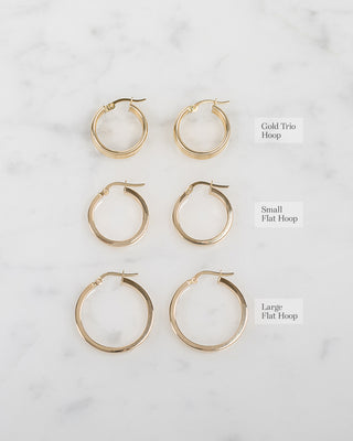 14k Gold Small Flat Hoop Earrings