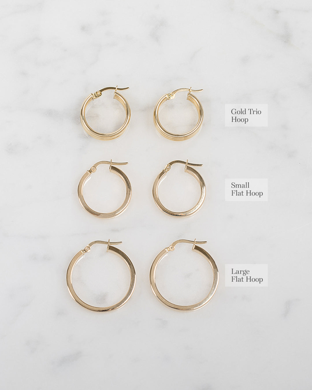 Text Hoops 14k Gold Large Flat Hoop Earrings – Zoe Lev Jewelry