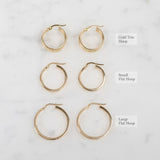 14k Gold Large Flat Hoop Earrings Hoops & Huggies Zoe Lev Jewelry