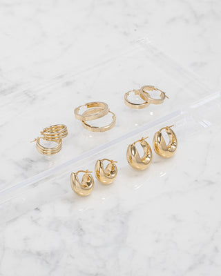 14k Gold Small Flat Hoop Earrings