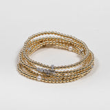 3mm Gold Segment Bead Bracelet with Diamond Beads - 6.5" SAMPLE SALE Zoe Lev Jewelry