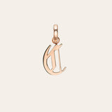 Rose Gold Gothic Initial Pendant 'C' SAMPLE SALE Zoe Lev Jewelry