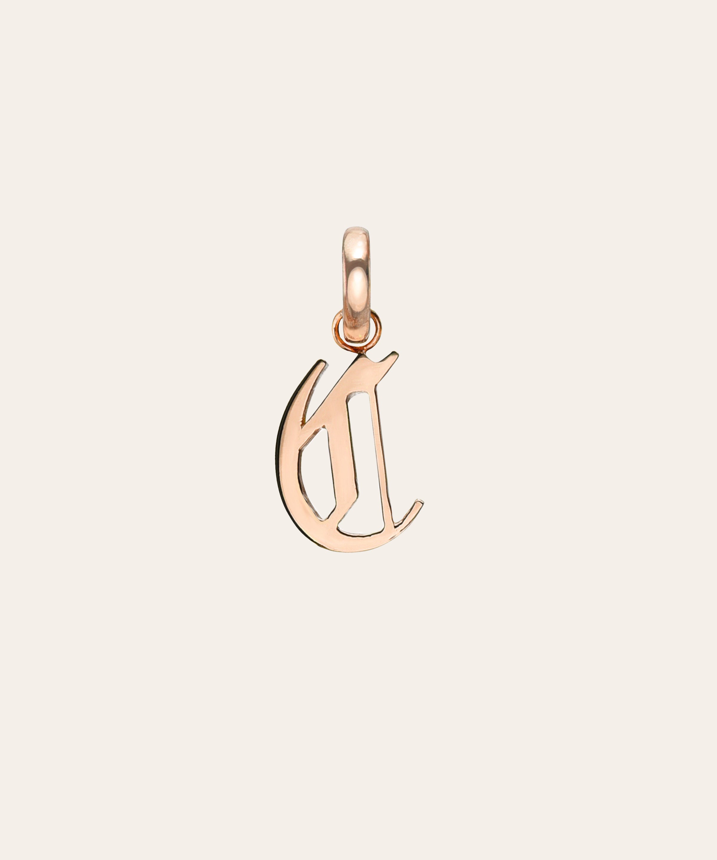 Rose Gold Gothic Initial Pendant 'C' SAMPLE SALE Zoe Lev Jewelry