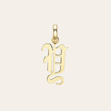 14k Gold Gothic Initial Pendant - 'Y' SAMPLE SALE Zoe Lev Jewelry