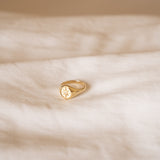 14k Gold Diamond Compass Signet Ring Ring Zoe Lev Jewelry