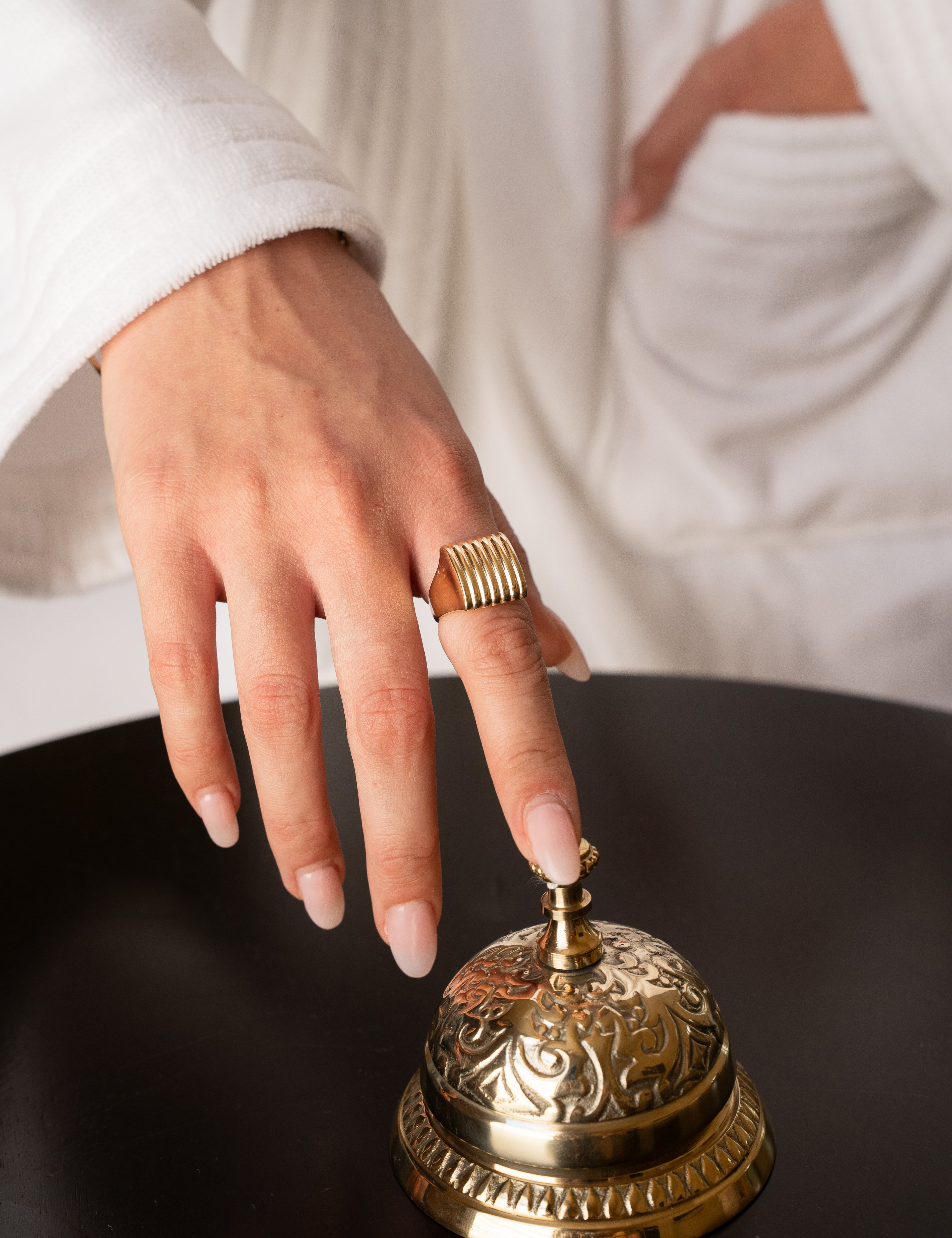 14K Gold Ribbed Box Ring Ring Zoe Lev Jewelry