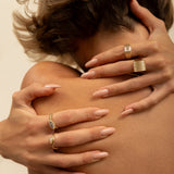 Lab Diamond Emerald Graduated Bar Ring Ring Zoe Lev Jewelry