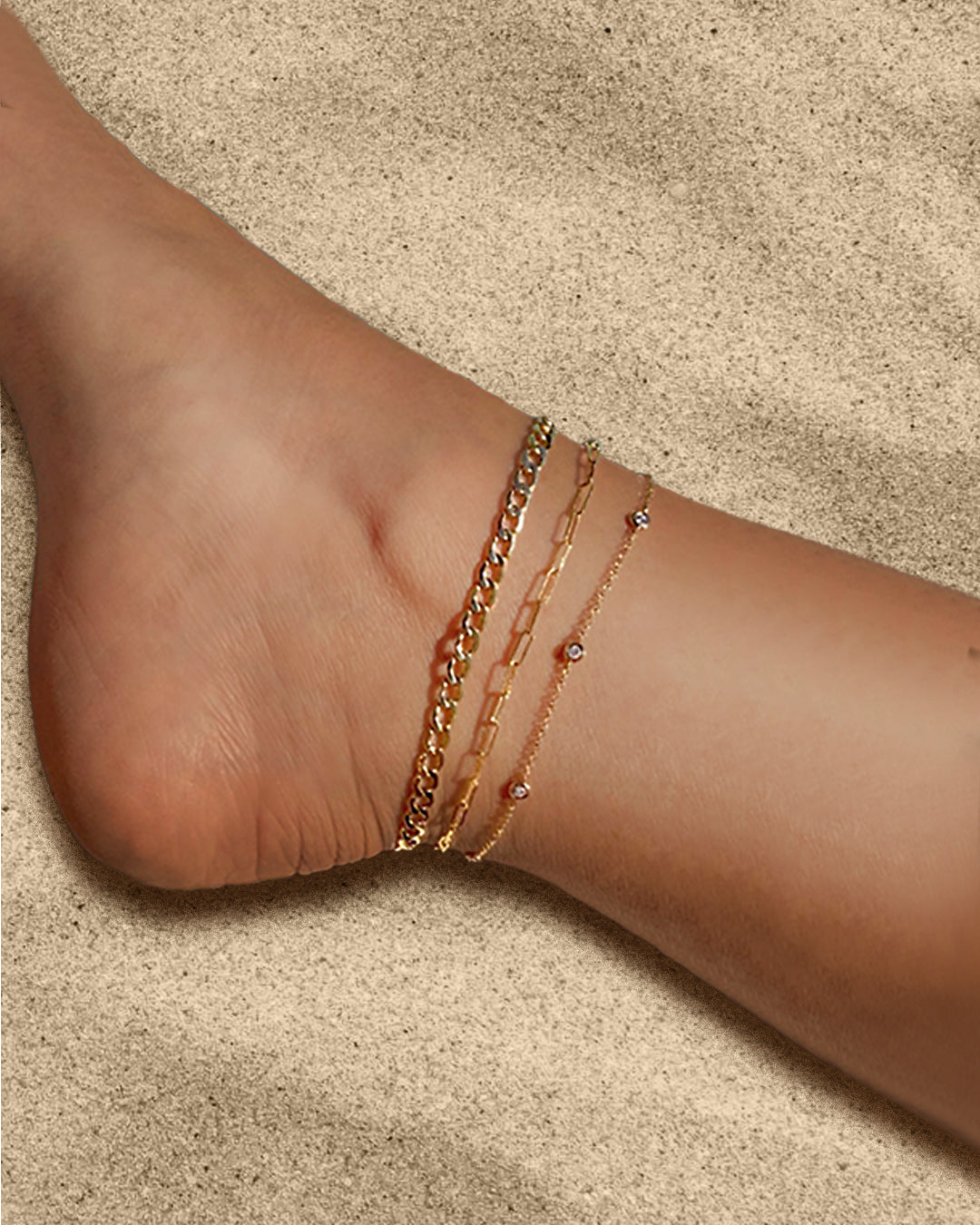 14k Gold Open Link Chain Anklet Chains Zoe Lev Jewelry