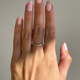 14K Gold Curved Band Ring Zoe Lev Jewelry