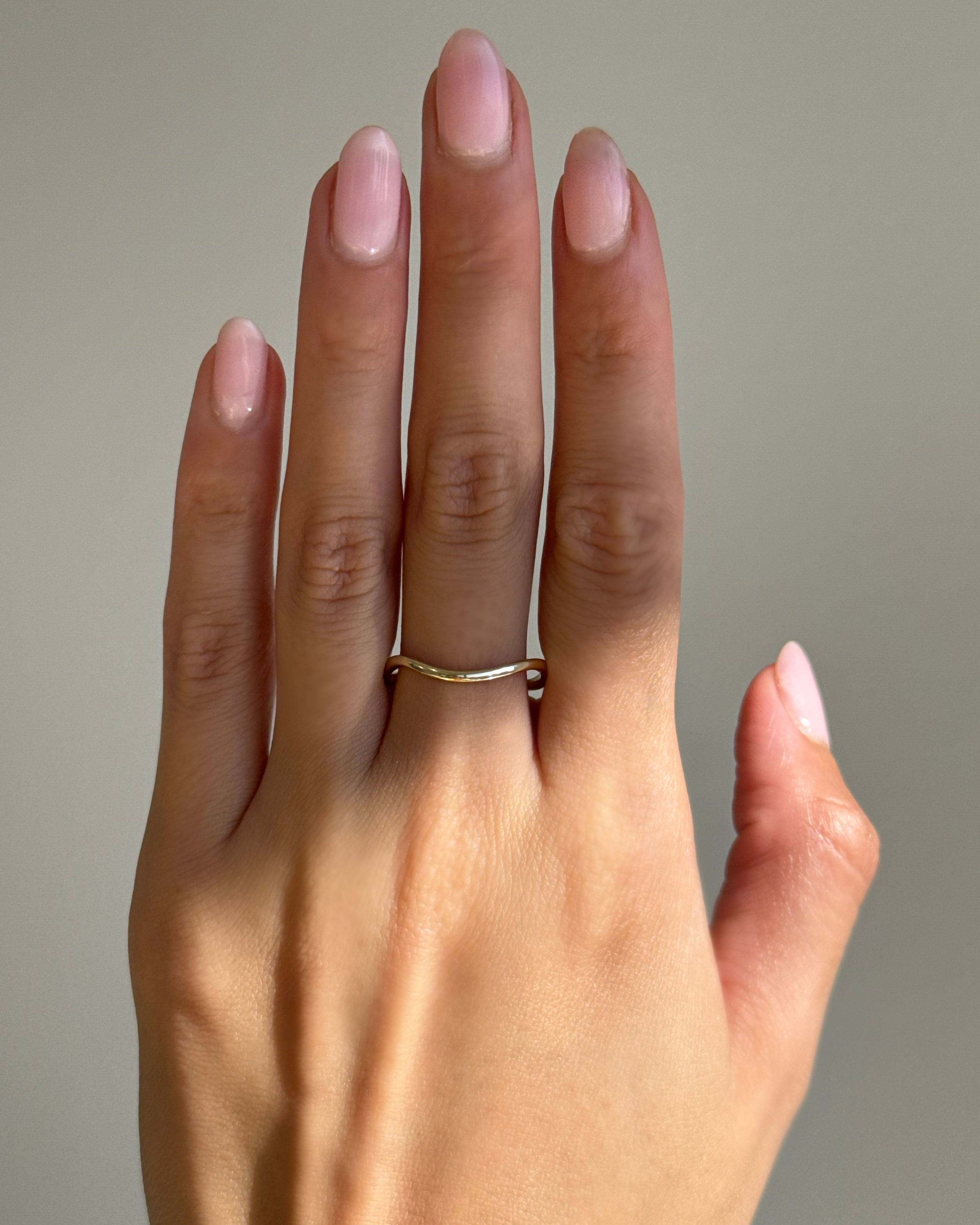 14K Gold Curved Band Ring Zoe Lev Jewelry