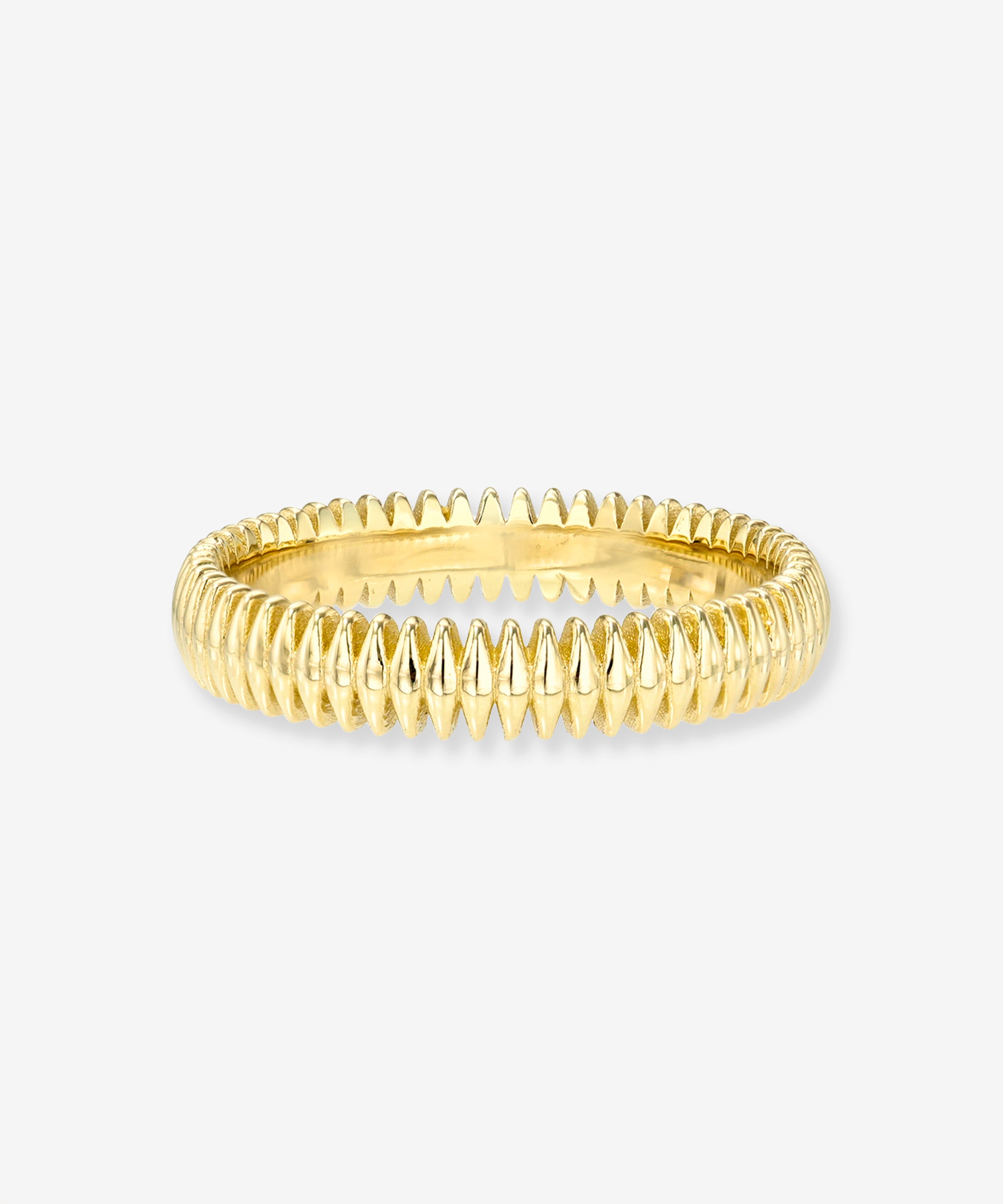 14k Gold Fluted Band Ring Zoe Lev Jewelry