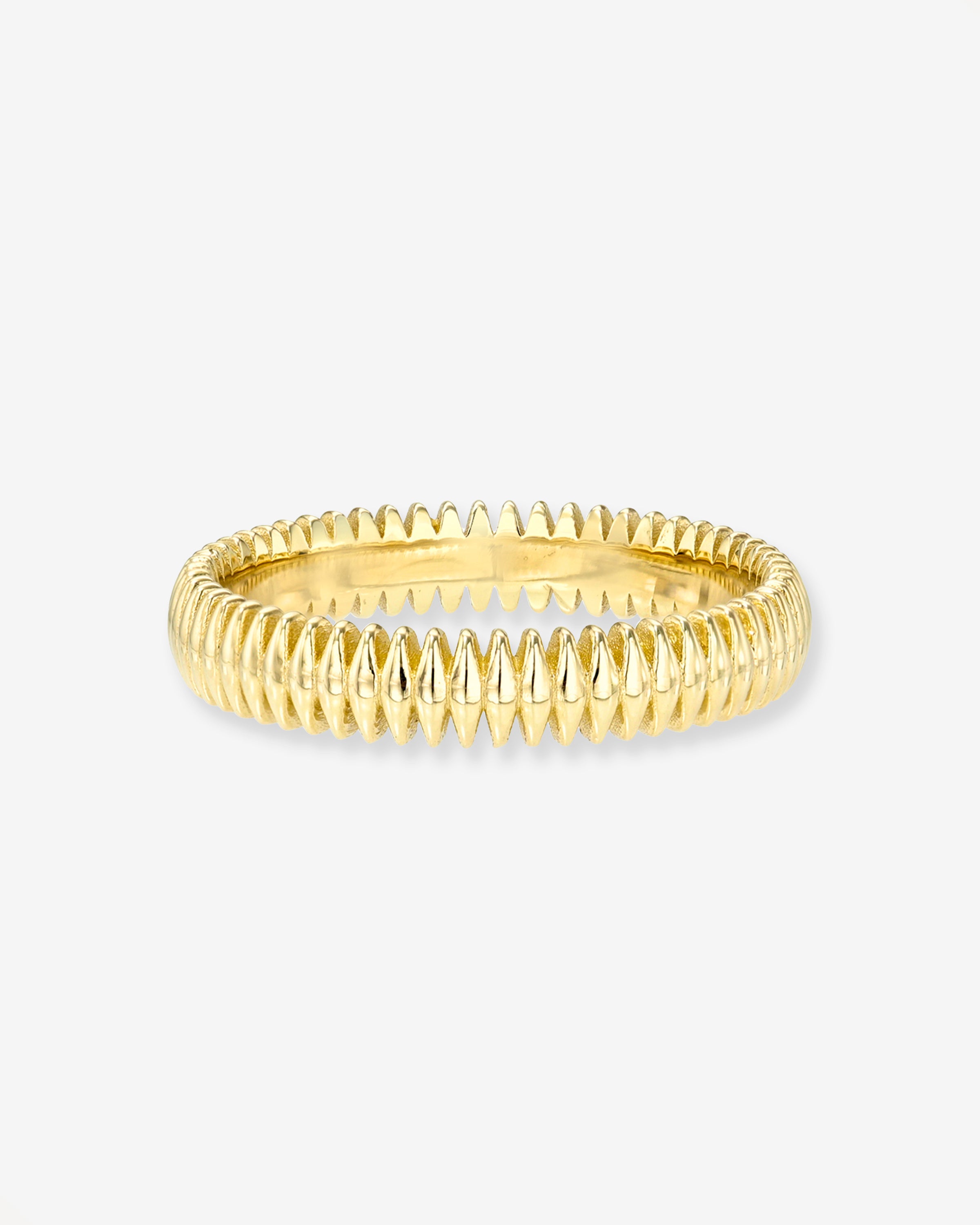 14k Gold Fluted Band Ring Zoe Lev Jewelry