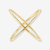14k Gold Large X Ring Zoe Lev Jewelry