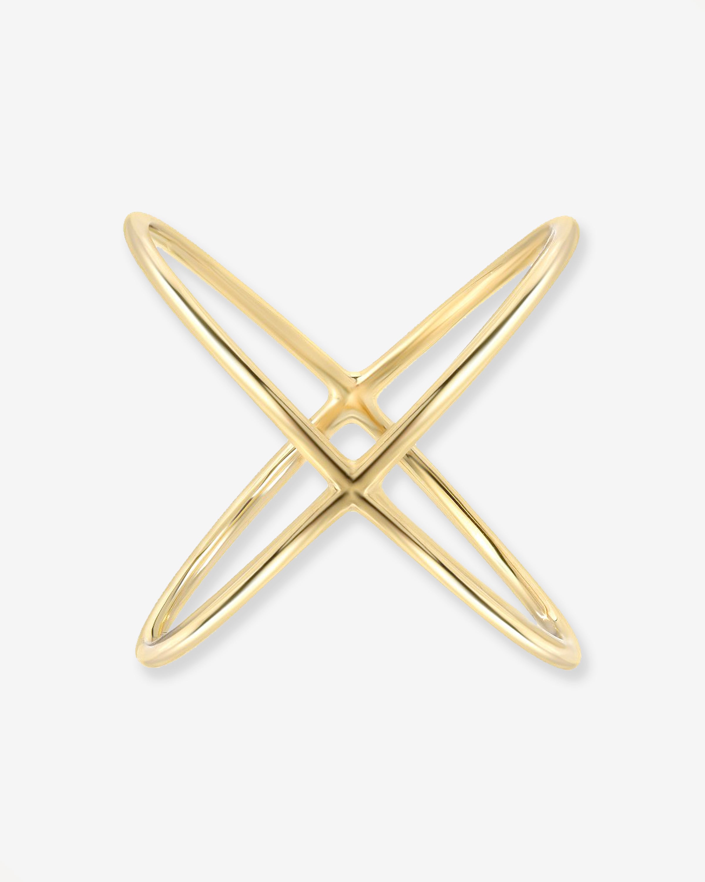 14k Gold Large X Ring Zoe Lev Jewelry