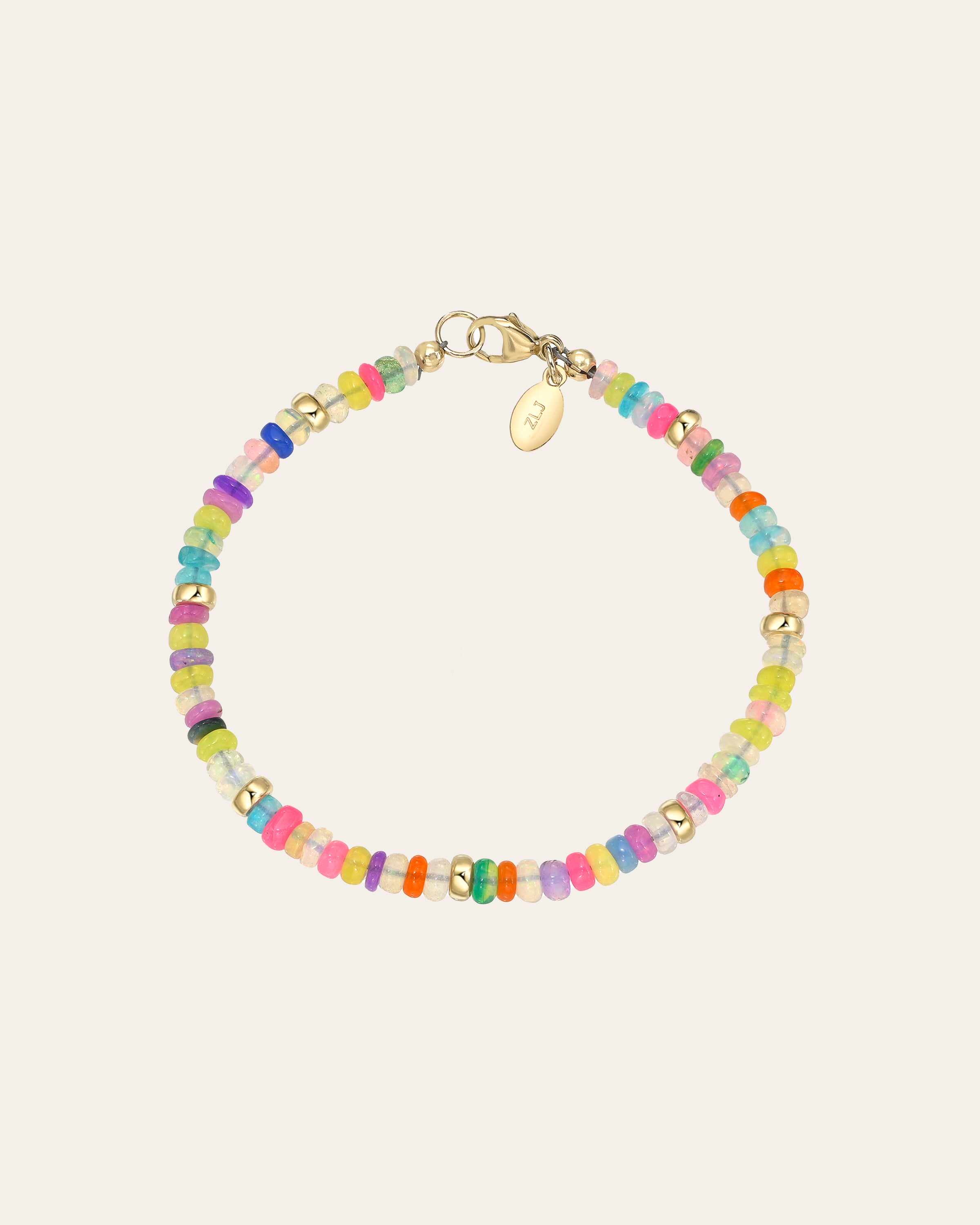 Rainbow Opal Segment Bracelet - 6.5" SAMPLE SALE Zoe Lev Jewelry